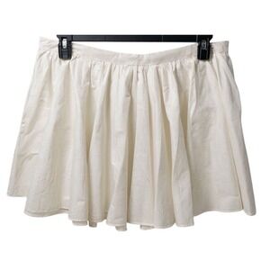 NEW Free People Women's LARGE White Pleated Mini Skirt